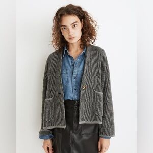 Madewell‎ Herringbone Crop Sweater Jacket Size Small